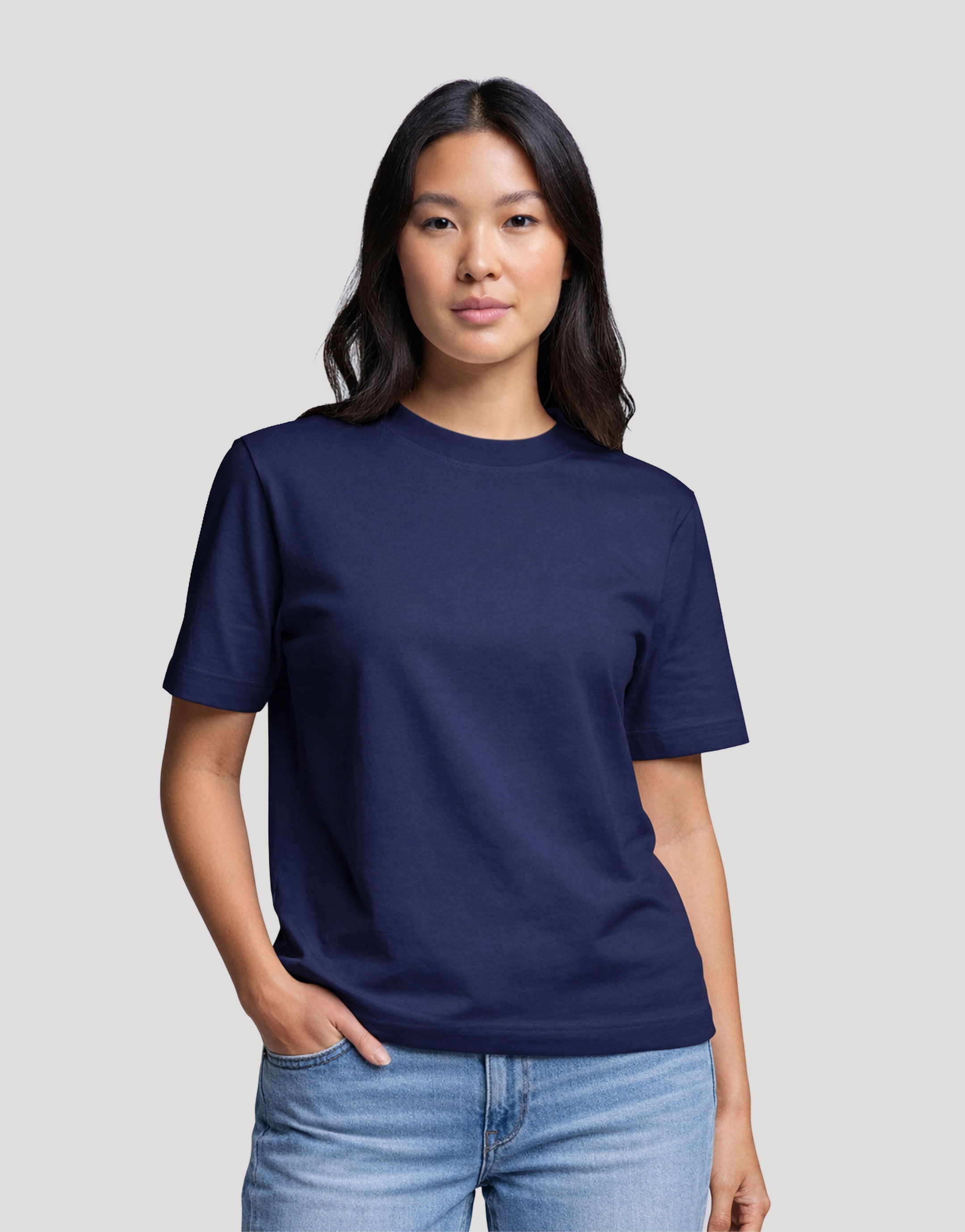 T-shirt femme coton publicitaire Hersch 220 g Marine