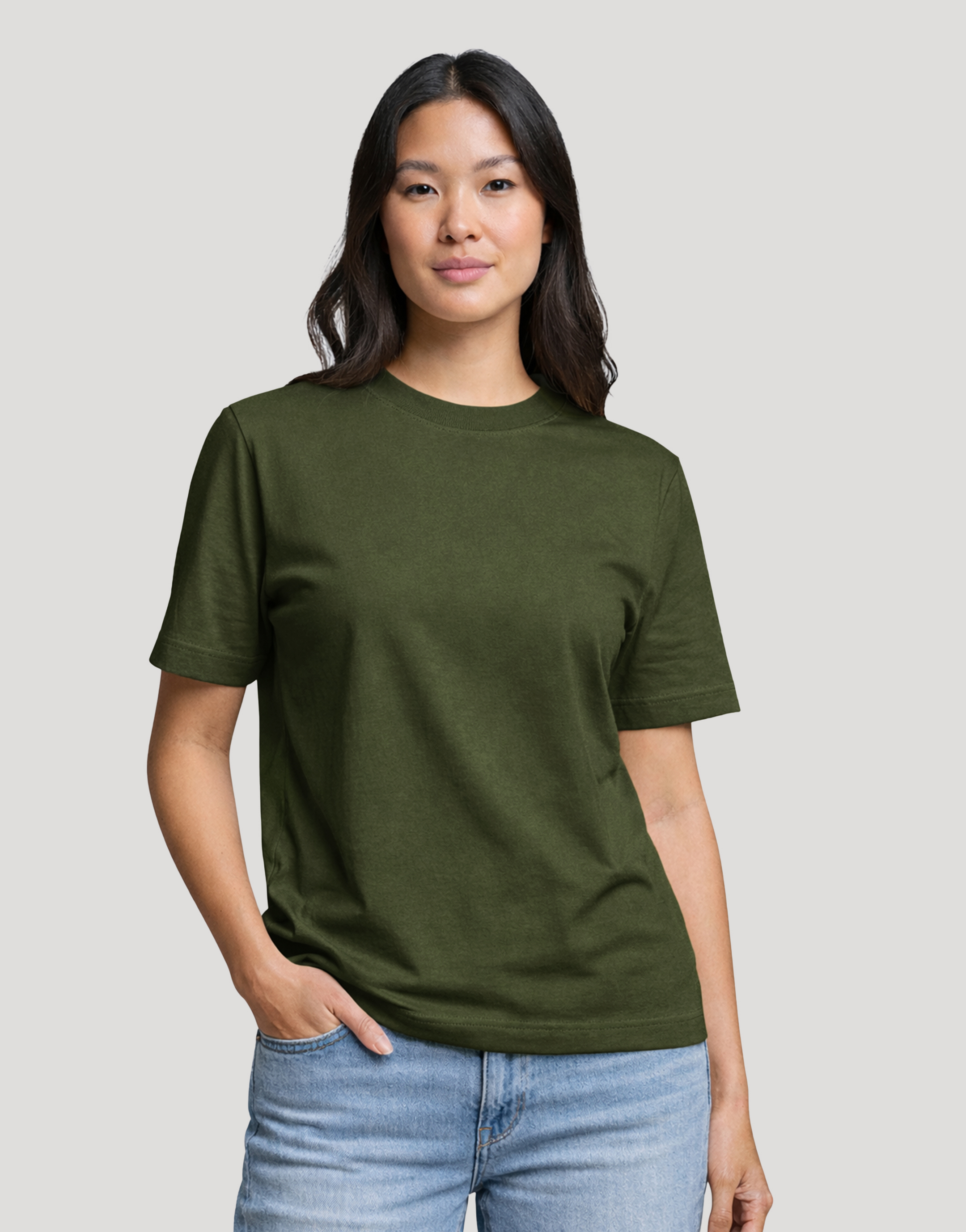 T-shirt femme coton publicitaire Hersch 220 g Kaki