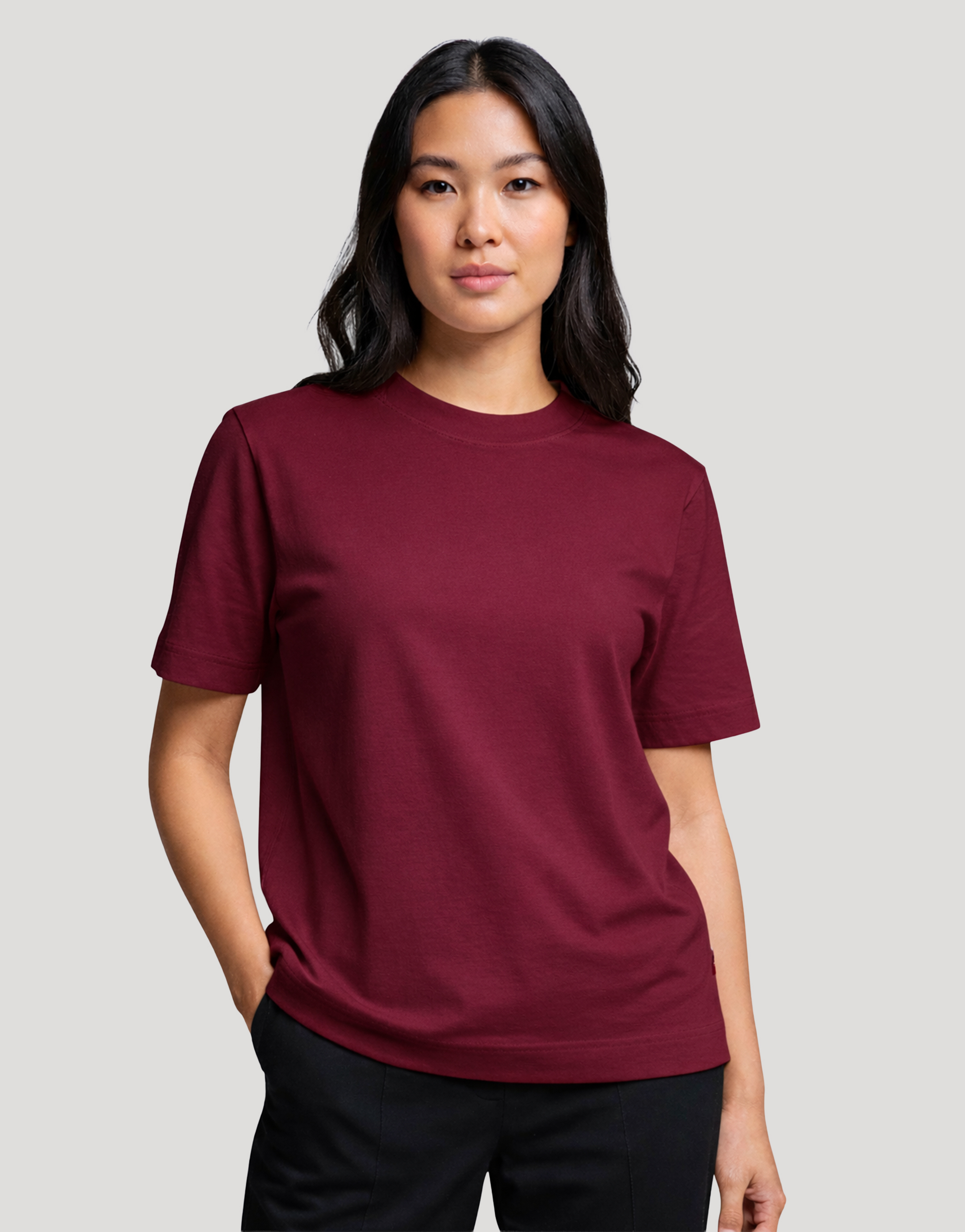 T-shirt femme coton publicitaire Hersch 220 g Bordeaux