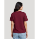 T-shirt femme Hersch bordeaux présenté de dos avec coupe relax et dos uni, sans marquage visible T-shirt femme Hersch bordeaux présenté de dos avec coupe relax et dos uni, sans marquage visible