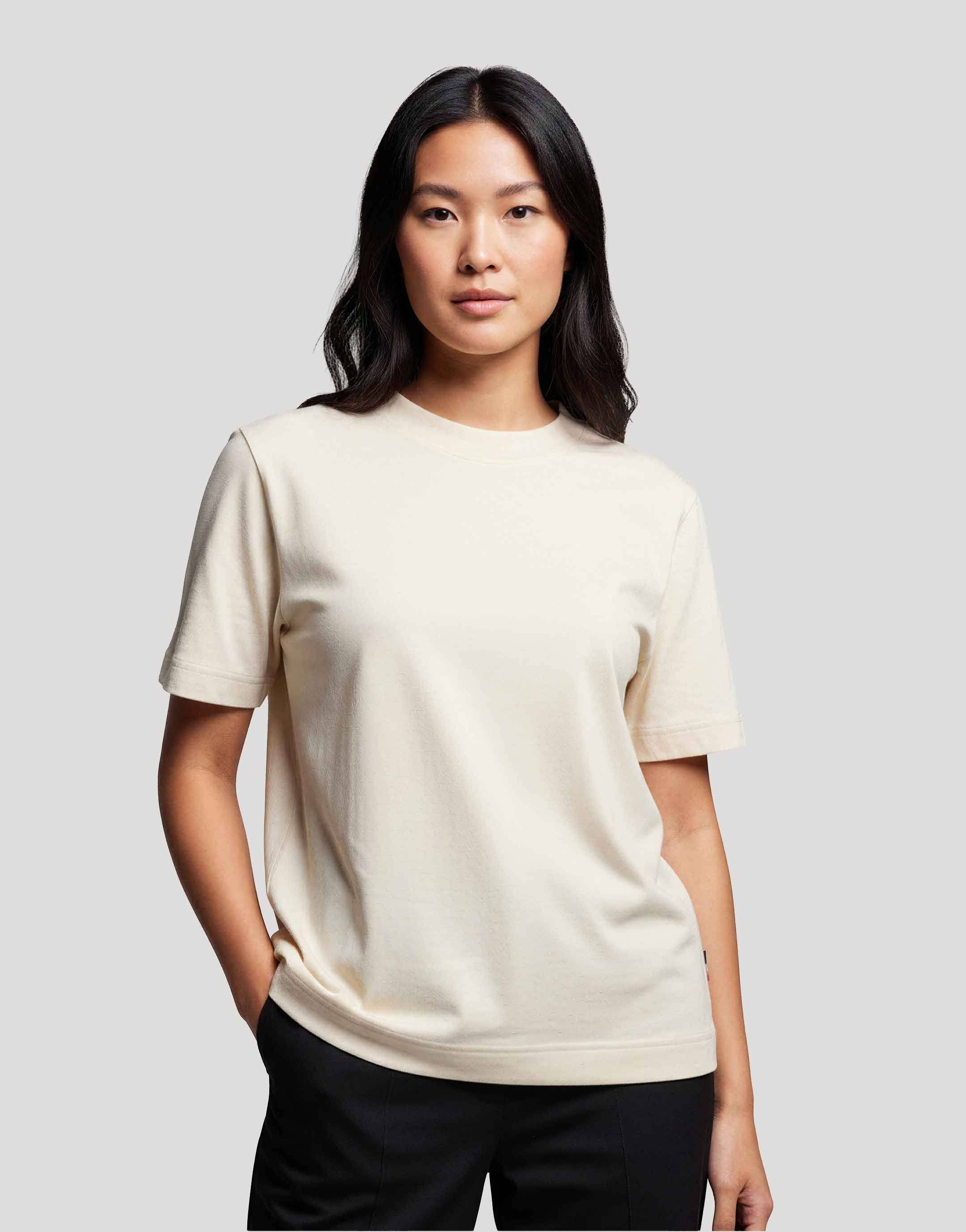 T-shirt femme coton publicitaire Hersch 220 g Ecru