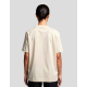 T-shirt femme Hersch écru vu de dos avec col rond et pantalon noir, aucune personnalisation apparente T-shirt femme Hersch écru vu de dos avec col rond et pantalon noir, aucune personnalisation apparente