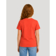 T-shirt enfant coton bio rouge présenté de dos avec manches courtes, zone de marquage identifiable au dos T-shirt enfant coton bio rouge présenté de dos avec manches courtes, zone de marquage identifiable au dos