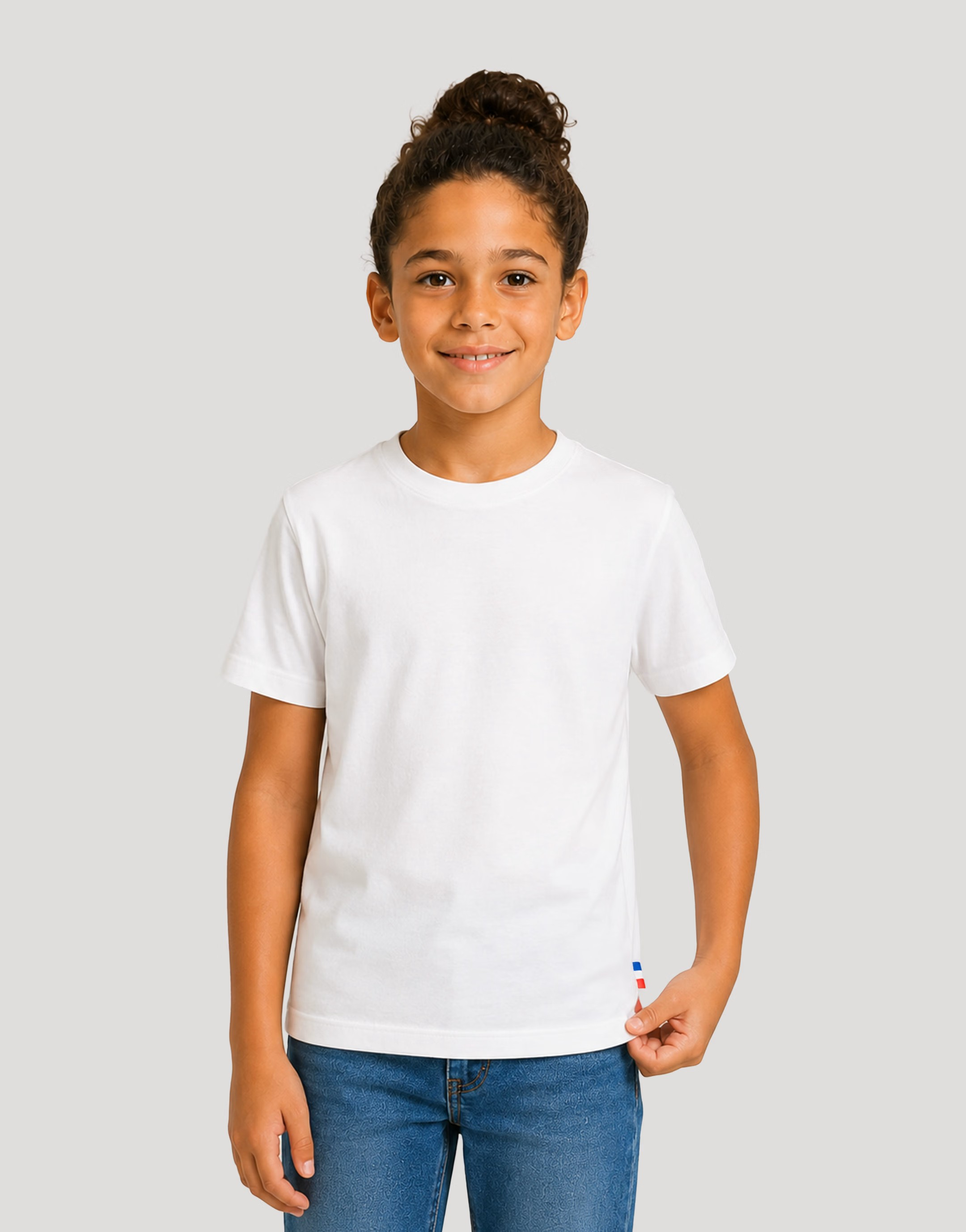 T-shirt enfant coton bio personnalisable Made in France Blanc