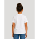 T-shirt enfant coton bio blanc vu de dos avec manches courtes et col rond, zone de marquage identifiable au dos T-shirt enfant coton bio blanc vu de dos avec manches courtes et col rond, zone de marquage identifiable au dos