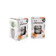 Deux kits de plantation dans leur boîte illustrée avec fenêtre laissant apparaître le petit pot blanc personnalisé, présentés de