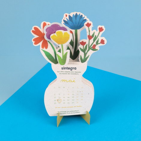 Calendrier de bureau publicitaire personnalisable en papier graines