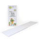 Bloc-notes en papier à planter personnalisé avec illustrations végétales, présenté fermé et ouvert avec pages lignées.
