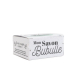 Boîte en papier ensemencé personnalisée pour savon, présentée sur fond blanc.