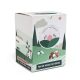 Boîte carrée personnalisée en papier ensemencé Ferme Alliance, avec illustrations agricoles imprimées sur plusieurs faces.